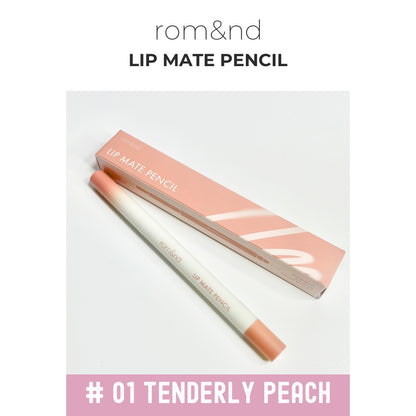 [rom&nd] Romand Lip Mate Pencil - 6 Colors Waterproof Lip Liner for Long-Lasting Lip Makeup