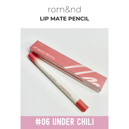 [rom&nd] Romand Lip Mate Pencil - 6 Colors Waterproof Lip Liner for Long-Lasting Lip Makeup