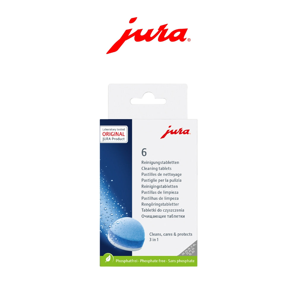 JURA 3-phase Cleaning Tablet 6pcs/box for maintenance of the Automatic Coffee Machine & High Level of Coffee Quality