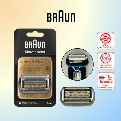 BRAUN Electric Shaver Head Replacement Part 94M Silver Compatible with Series 9 Pro