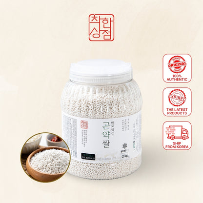 Premium Korean Konjac Rice 2kg | Low-Calorie Washed Dry Rice for Healthy Living