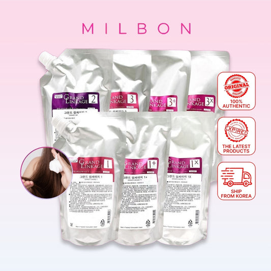 [MILBON] Grand Linkage Hair Treatment 600g 4 steps, the first 3 steps 1, 1+, 1X, 2, 3, 3+, 3X/Salon Care At Home