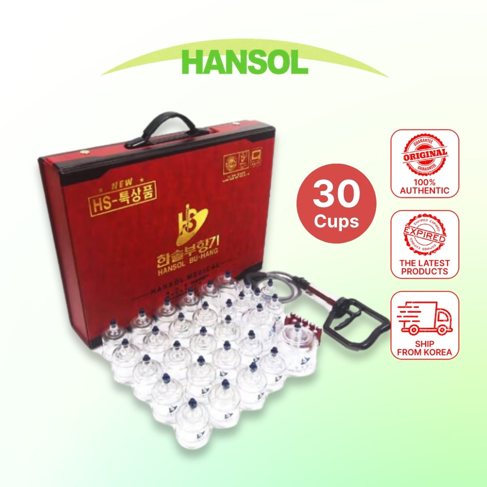 Hansol Buhang Korea 30 Cups Tempered Cupping Therapy Body Healthy Massager