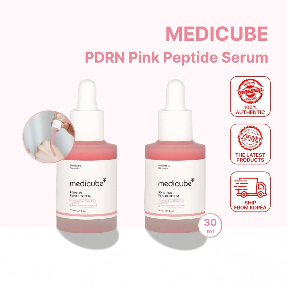 1+1 Medicube PDRN Pink Peptide Serum 30ml - Pink glow serum, Vegan PDRN, Collagen, Brightening for dark spot