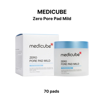 MEDICUBE Zero Pore Pad Mild (70 pads) - Gentle Exfoliating Facial Pads for Pores & Skin Care