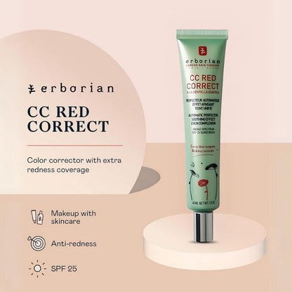 Erborian CC Red Correct 15ml/45ml BB Cream Nude 15ml/45ml | Complexion Corrector Makeup Skincare Beauty