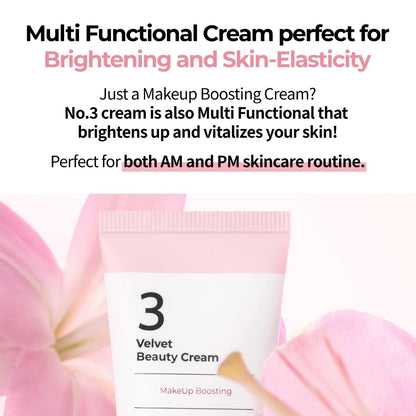 numbuzin No.3 Velvet Beauty Cream 60ml | Moisturizing Facial Skincare Product