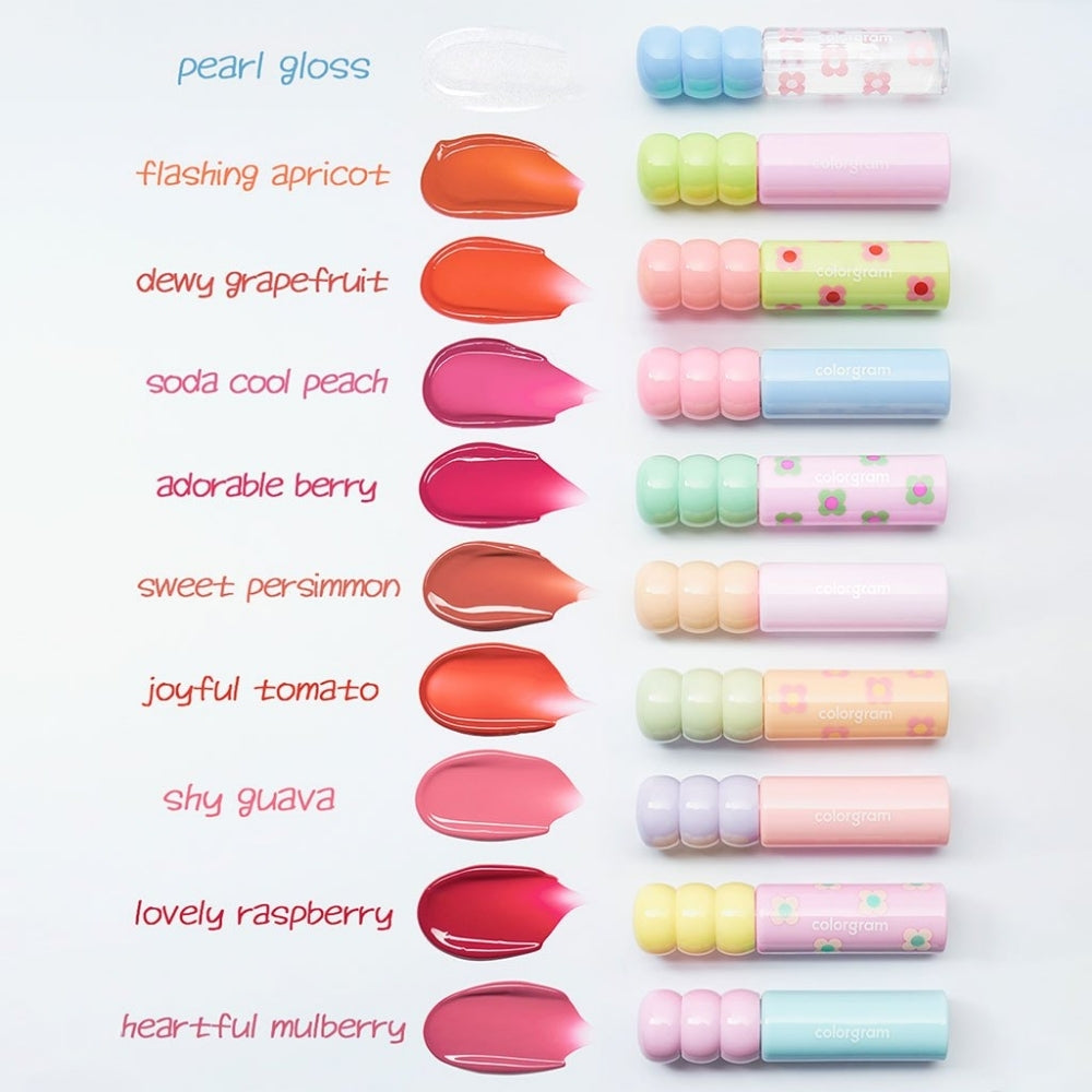 Colorgram Fruity Glass Lip Tint 2.8g (14 Colors) | Tanghulu Tangle Tint - Bright Shades, Lightweight & Long-lasting