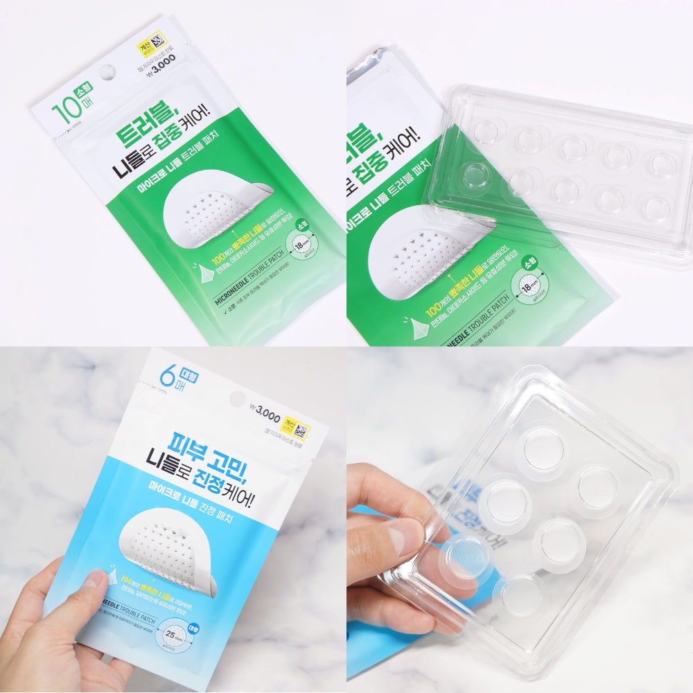 Korean MicroNeedle Spot & Trouble Patch Set for Pimple Care - Hydrocolloid Beauty Skincare