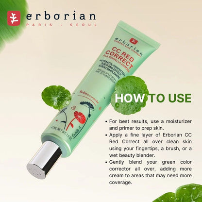 Erborian CC Red Correct 15ml/45ml BB Cream Nude 15ml/45ml | Complexion Corrector Makeup Skincare Beauty