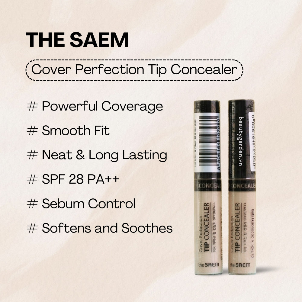 The Saem Cover Perfection Tip Concealer (14 colors) SPF28/PA++ 6.5g