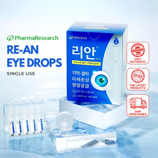 Pharmaresearch Rean PDRN Eye Drops - Single Use 0.5ml x 30 Vials | Artificial Tears for Eye Care & Hydration - No Preservatives