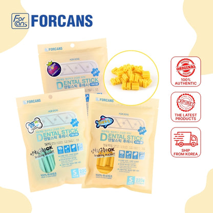 Dental Gum Forcans Dental Stick 220g (Calcium/Blueberry/Omega 3) To Get Rid of Bad Breath From Dogs