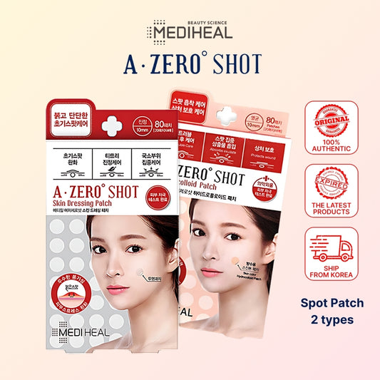 MEDIHEAL A-Zero Shot Skin Dressing Patch for Trouble Spots (80 Patches) - Korean Skincare Acne Treatment