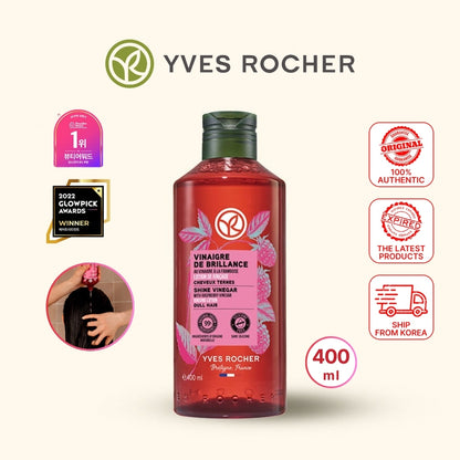 Yves Rocher Raspberry Treatment Vinegar 400ml | Hair Detoxifying Rinse & Scalp Hydrating Treatment