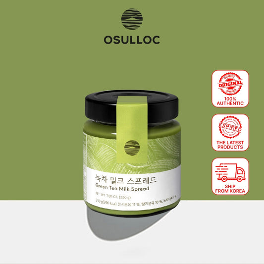 OSULLOC Green Tea Milk Spread 200g, Made of Finest Matcha from Jeju Island, Matcha-Infused Spreads