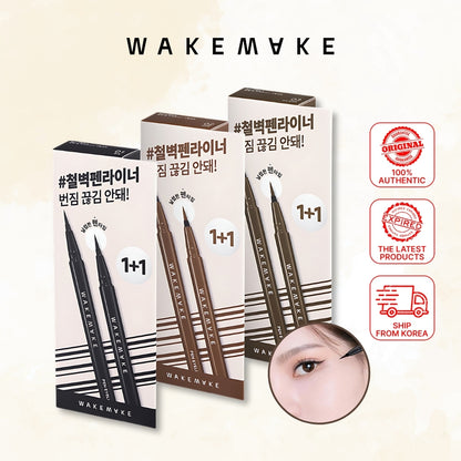 WAKEMAKE Proof Pen Eyeliner 1+1 Bundle – Long Lasting & Waterproof Penliner in 3 Colors