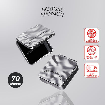 MUZIGAE MANSION Mirror Oil Paper 70 Sheets - Korean Beauty Essential Oil Control Blotting Sheets