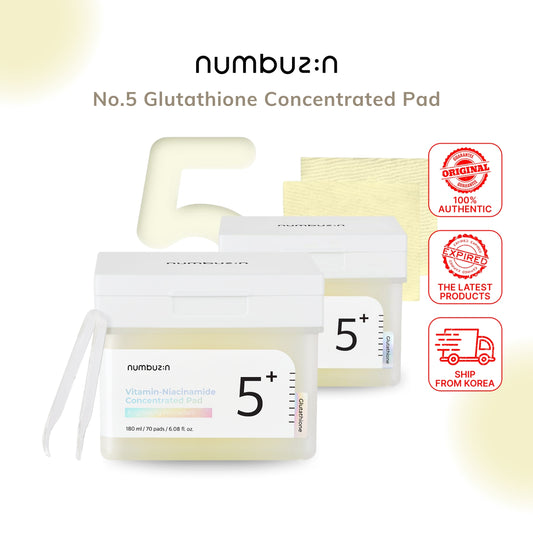 Numbuzin No.5 Glutathione Niacinamide Skincare Pads | Brightening & Anti-aging | 70 Sheets