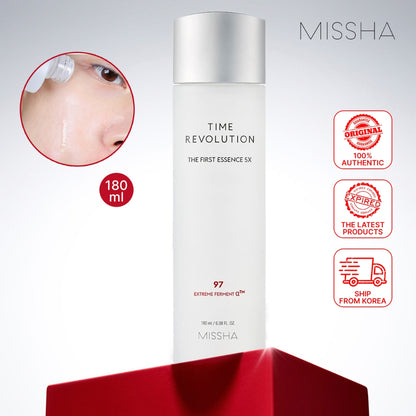 Missha Time Revolution The First Treatment Essence 5X Skincare 180ml - Hydrating, Brightening, Anti-aging Korean Beauty Essential