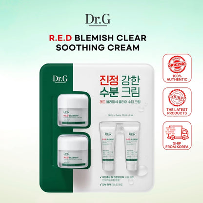 Dr.G Red Blemish Clear Soothing Cream 50mlx2ea + 10mlx2ea / Moisturizing Recovery Cream