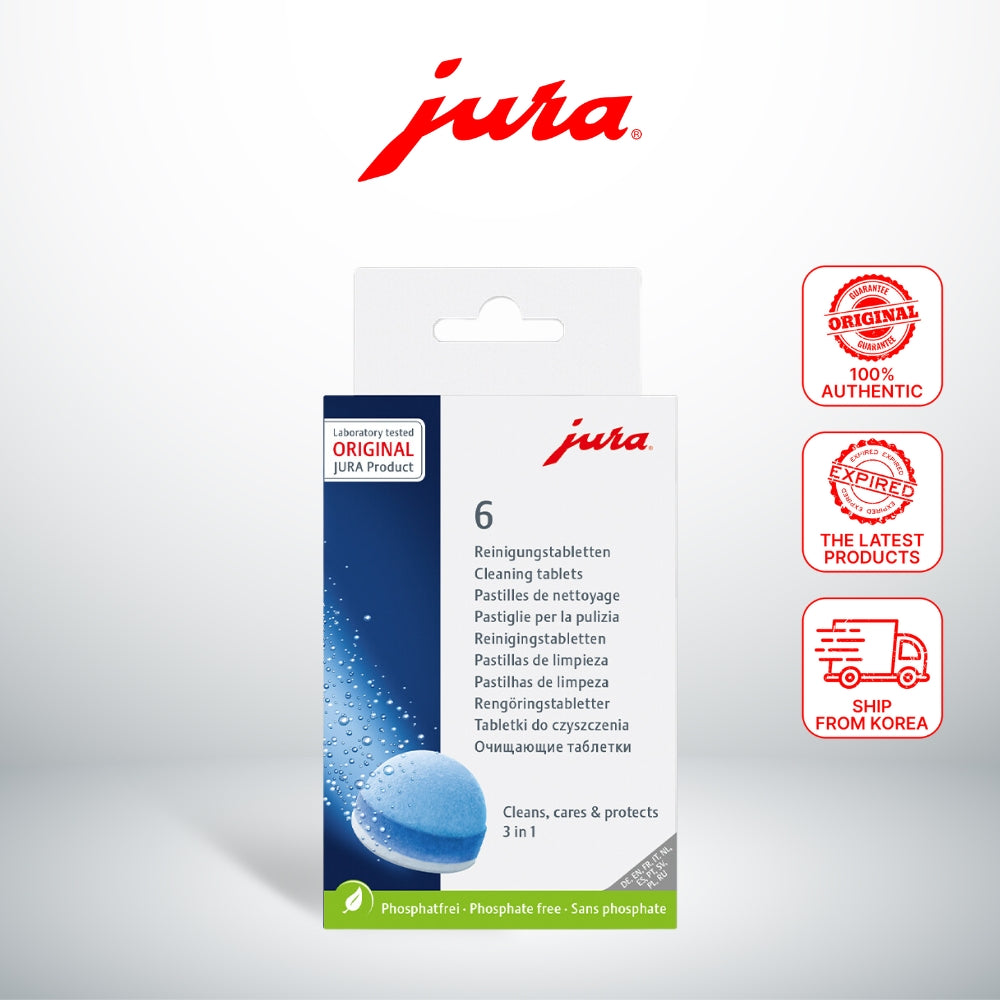 JURA 3-phase Cleaning Tablet 6pcs/box for maintenance of the Automatic Coffee Machine & High Level of Coffee Quality