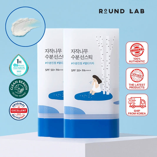 [1+1] ROUND LAB Birch Juice Moisturizing Sun Stick 19g SPF50+ PA++++ | Protective Skincare