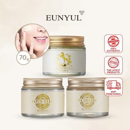 Eunyul Horse Oil Cream 70g x 3 Pack | Beauty Skincare Moisturizer Anti-aging | Hydrating & Nourishing Organic Beauty Cream Set