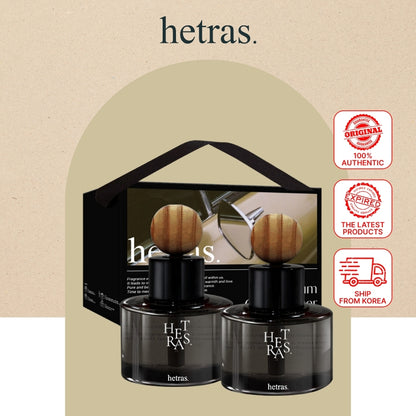 HETRAS Premium Car Diffuser Set (77ml x 2ea) | Fragrance for Car/Home/Desk | Gift Original Box