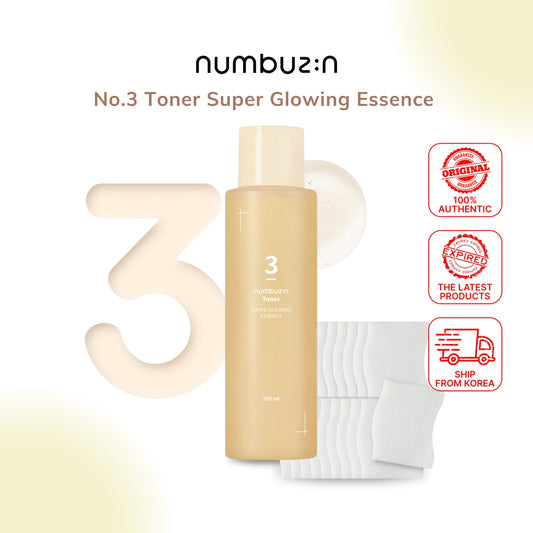 Numbuzin No.3 Super Glowing Essence Toner 200ml | Hydrating Skincare for Glow | Brightening & Moisturizing Formula