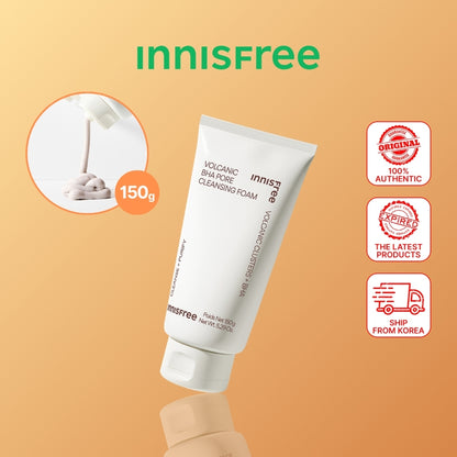 Innisfree Volcanic Pore BHA Cleansing Foam 150g for Pore Cleansing | Korean Skincare