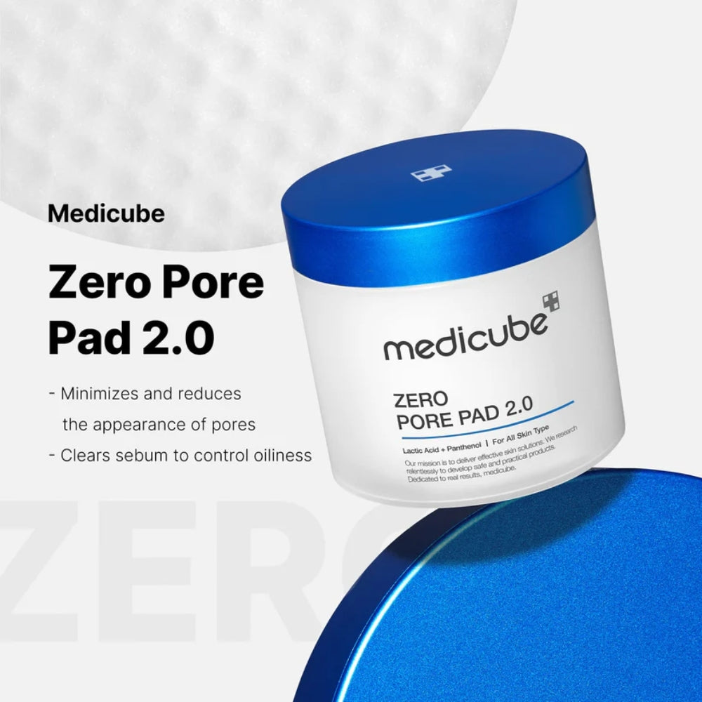 MEDICUBE Zero Pore Pad 2.0 Double Editions [Exclusive] - Pore Minimizing Skincare Set - 70 Pads + Refill