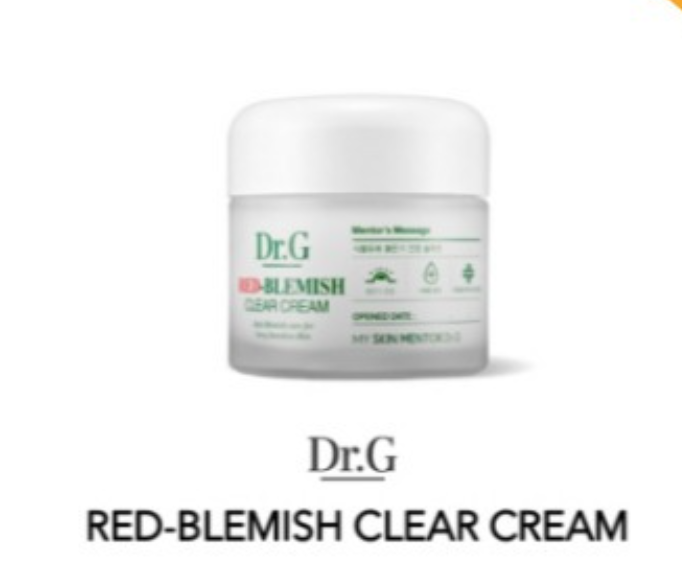 Dr.G Red Blemish Clear Cream 70ml Natural Original Ingredients, Cica Complex, Plant-derived Ingredients, Sensitive Skin, Long-lasting Moisturizing