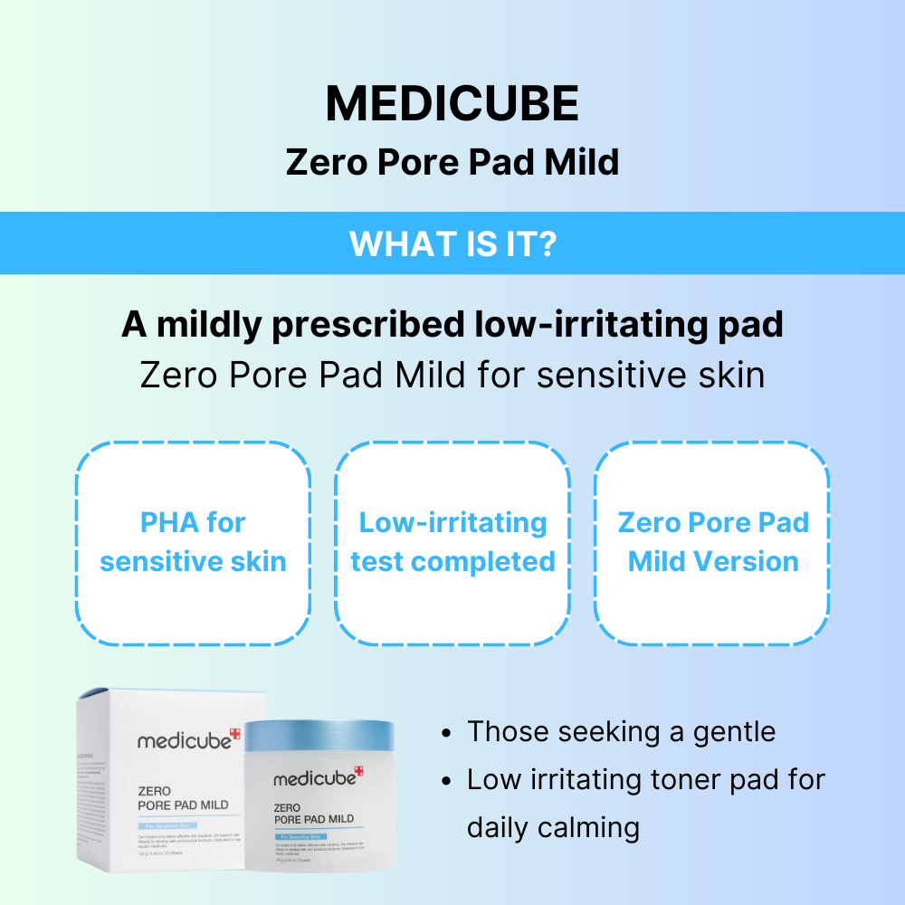 MEDICUBE Zero Pore Pad Mild (70 pads) - Gentle Exfoliating Facial Pads for Pores & Skin Care