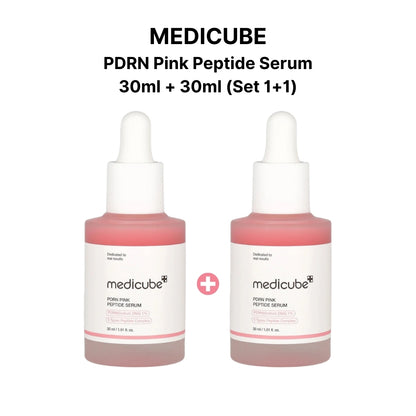 1+1 Medicube PDRN Pink Peptide Serum 30ml - Pink glow serum, Vegan PDRN, Collagen, Brightening for dark spot