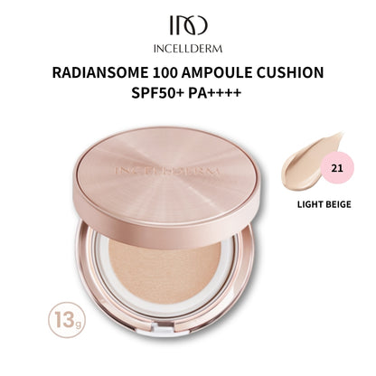 INCELLDERM RADIANSOME 100 AMPOULE CUSHION SPF50+ PA++++ (21 LIGHT BEIGE/23 NATURAL BEIGE)