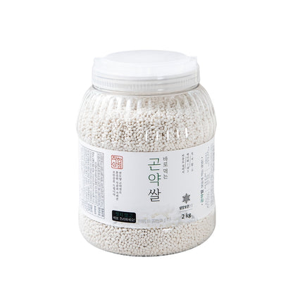 Premium Korean Konjac Rice 2kg | Low-Calorie Washed Dry Rice for Healthy Living