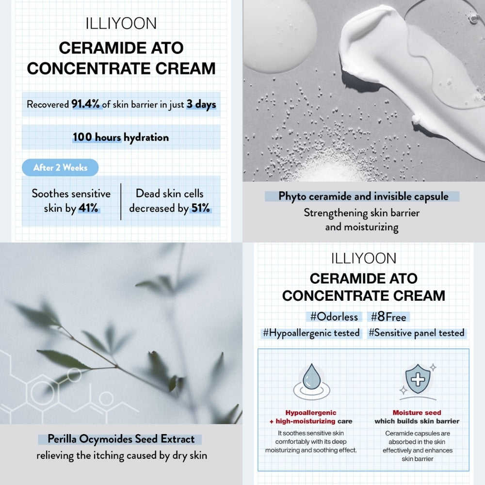 ILLIYOON Ceramide Ato Concentrate Cream for baby , sensitive woman 200ml