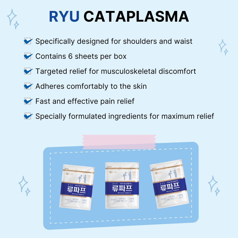 RYU CATAPLASMA 6sheets for shoulders, and waist pain