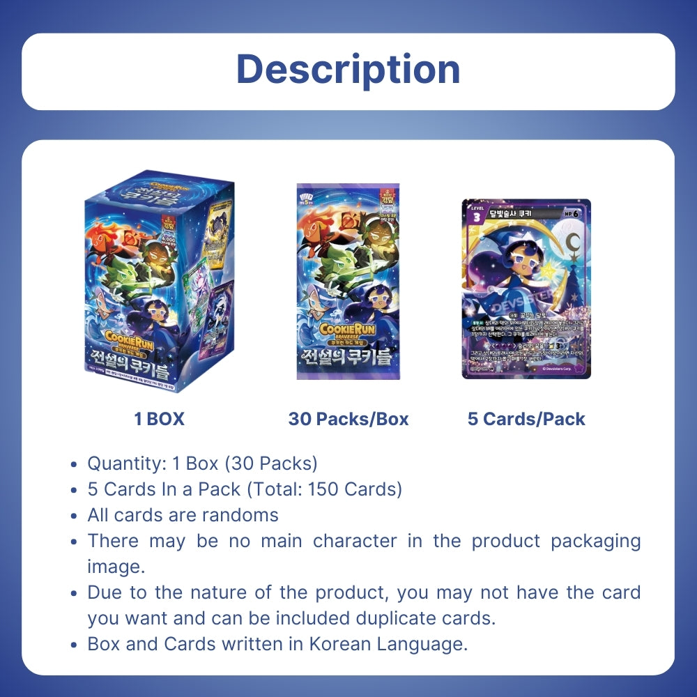 Cookie Run Braverse Cookies of Legend Booster Pack Vol.4 Korean TCG