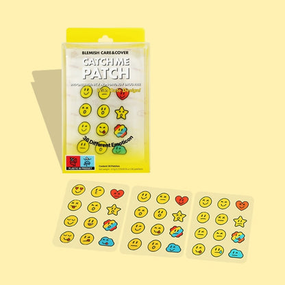 Skin Blemish Spot Care Patch – Pimple Acne Treatment Stickers with Emoji(36ea,60ea), Skincare Remedy