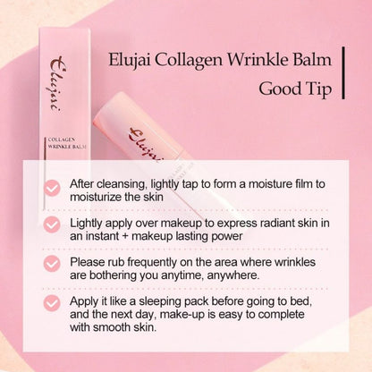 Elujai Collagen Wrinkle Balm 10g / Skincare Moisture Anti Wrinkles Hyaluronic Acid Elasticity