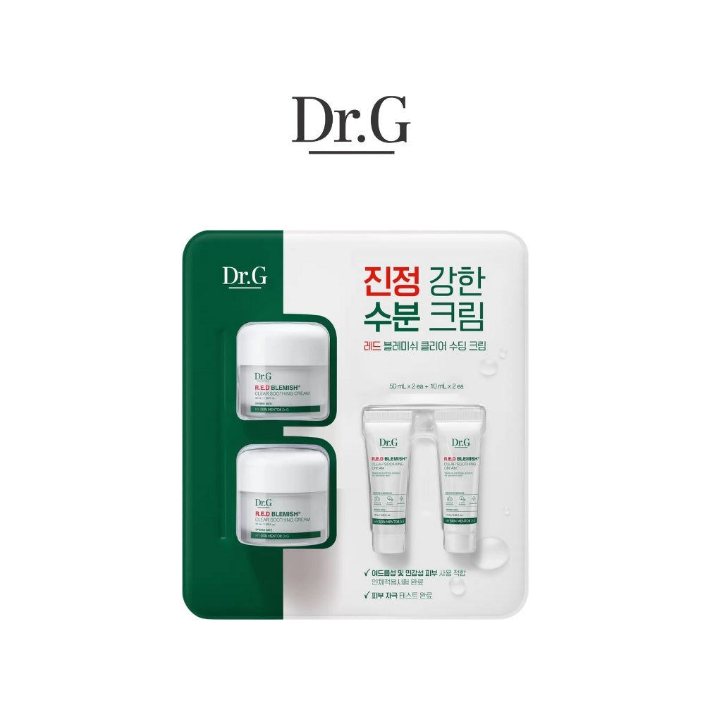 Dr.G Red Blemish Clear Soothing Cream 50mlx2ea + 10mlx2ea / Moisturizing Recovery Cream