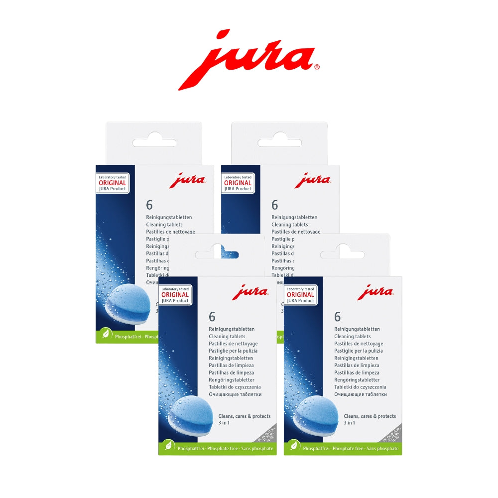 JURA 3-phase Cleaning Tablet 6pcs/box for maintenance of the Automatic Coffee Machine & High Level of Coffee Quality