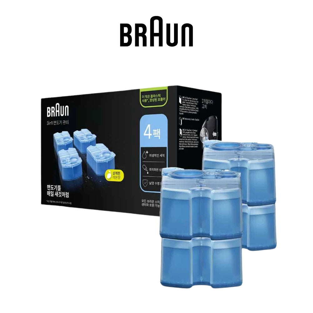 BRAUN Clean and Renew Shaver Refill Cleaner 2EA 4EA 6EA Lemon Flavour For All Braun Models