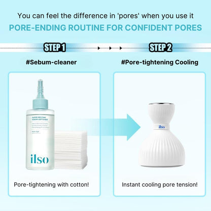 ilso Super Melting Sebum Softener 150ml Set (+ Cotton Pad 40pcs + Cooling Massager)