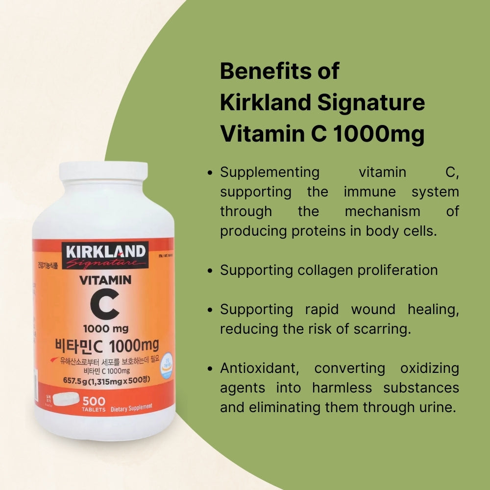 Kirkland Signature Vitamin C 1000mg (1315mg x 500 tablets)