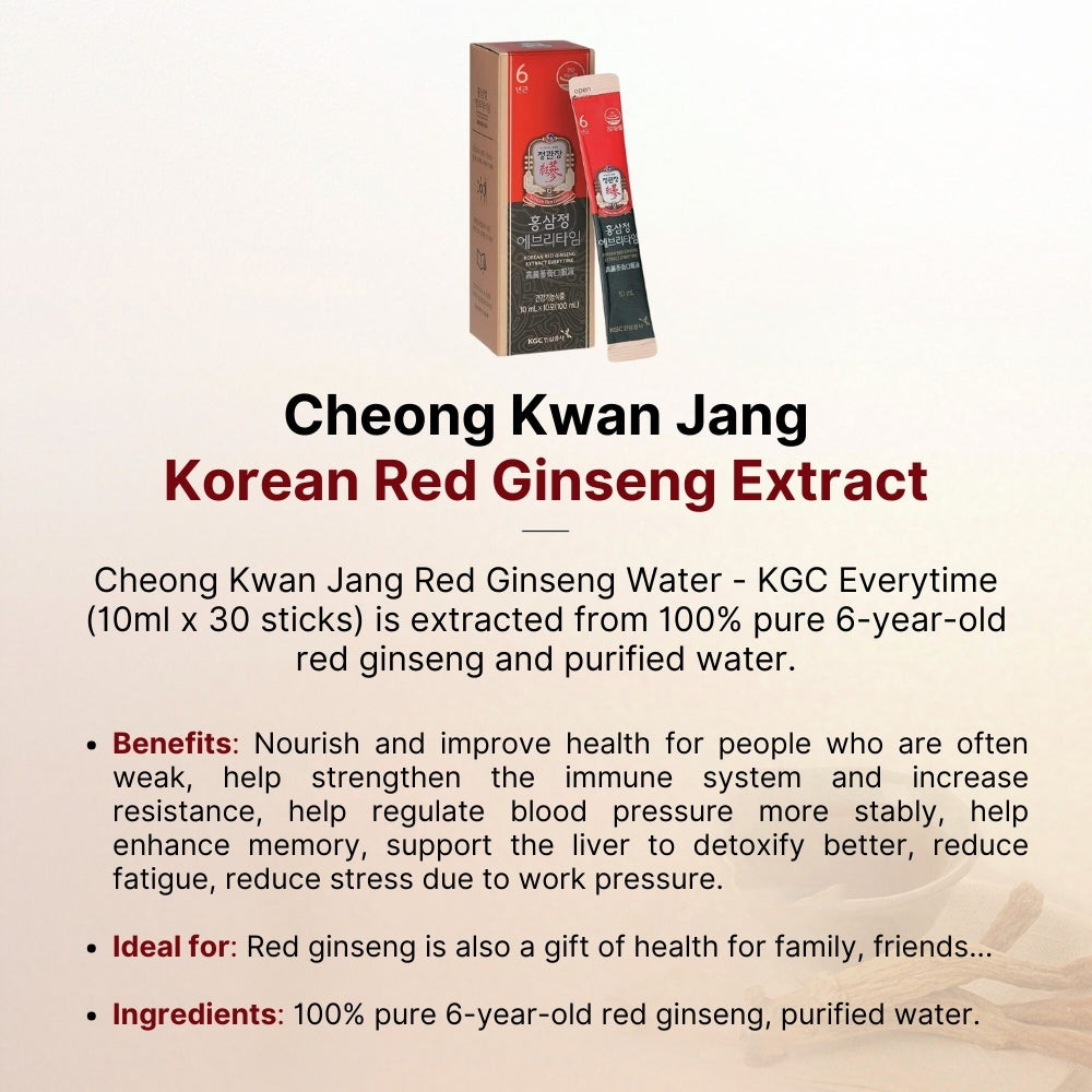 Cheong Kwan Jang Everytime Soft Korean Red Ginseng Extract 10ml (30sticks)