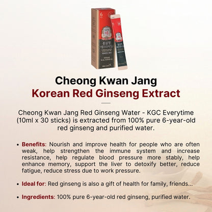 Cheong Kwan Jang Everytime Soft Korean Red Ginseng Extract 10ml (30sticks)