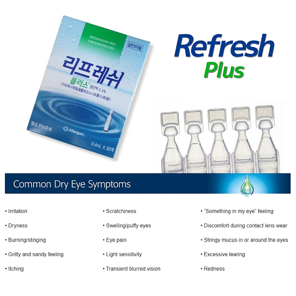 [REFRESH] Plus Eye Drops 30s X 0.4ml / Lubricant Eye Drops / Moisturizing / Eyes Care by Allergan